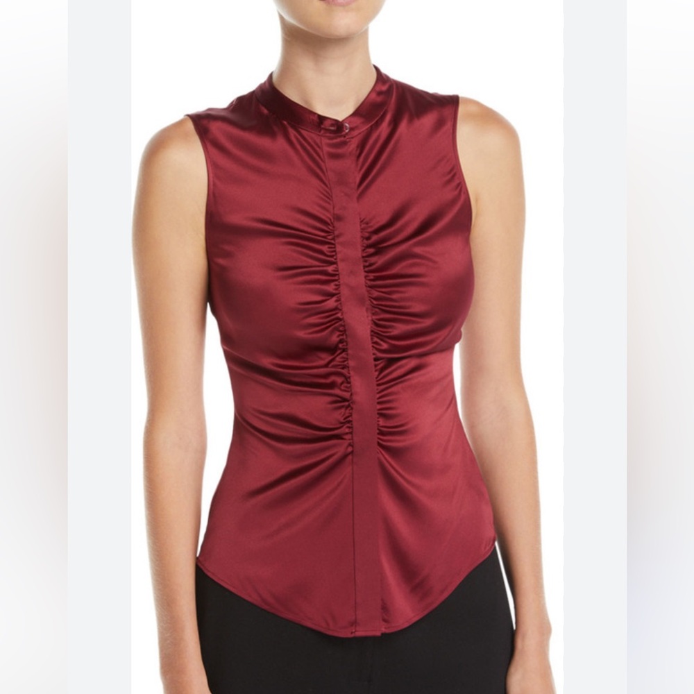 Theory Burgundy Satin Tank Top